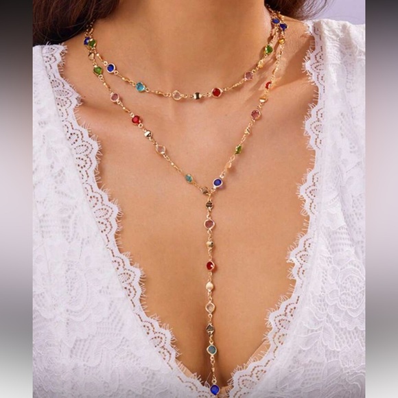 Anthropologie Jewelry - Multicolor Gold Necklace R250